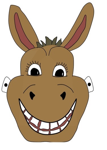 çocuklar için hazır kağıttan Eşşek maskesi şablonu